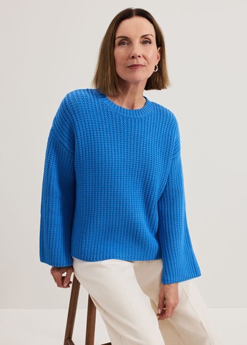 Phase Eight Gabby Textured Knitwear Blue Canada | YNGROW-780